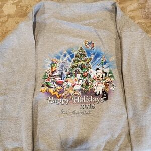 Disney Grey Sewatshirt 2015 Happy Holiday Celebration